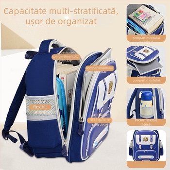 Rucsac școlar pentru copii cu carcasă rigidă, ușor și respirabil, material Oxford, curele cu aer, design neutru, potrivit pentru grădiniță