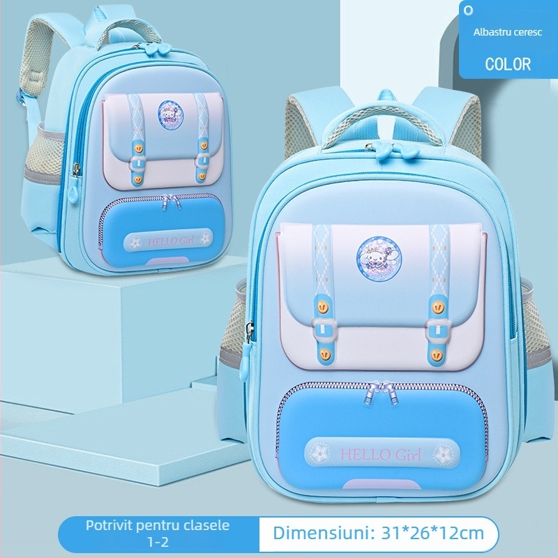 Rucsac școlar pentru copii cu carcasă rigidă, ușor și respirabil, material Oxford, curele cu aer, design neutru, potrivit pentru grădiniță