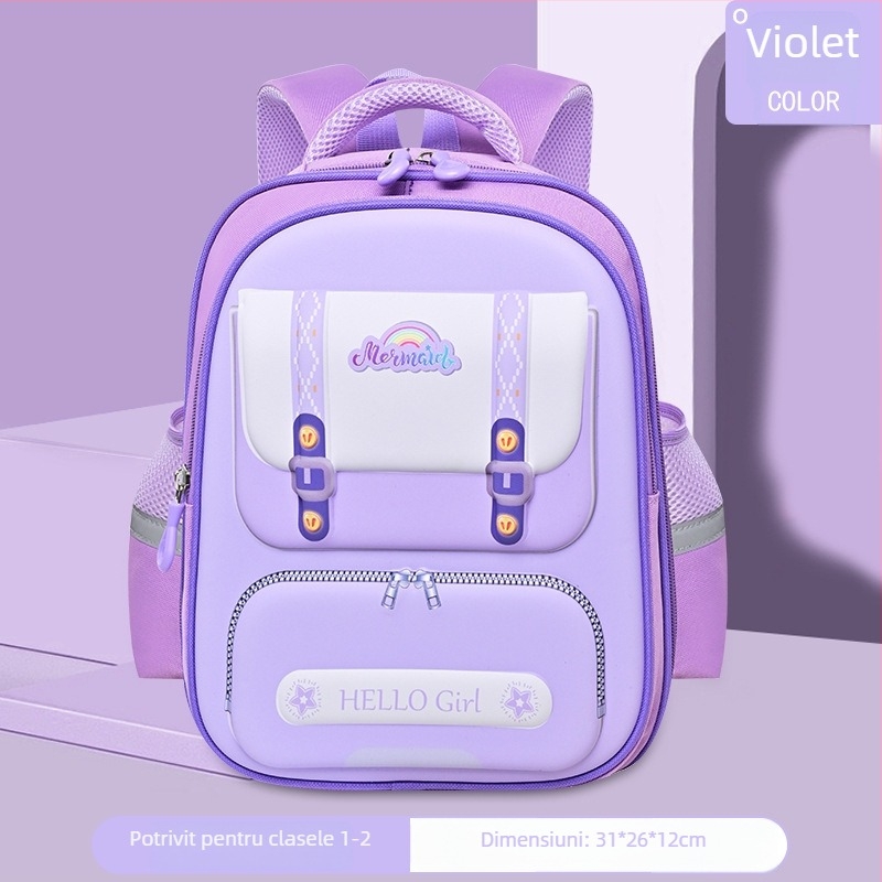 Rucsac școlar pentru copii cu carcasă rigidă, ușor și respirabil, material Oxford, curele cu aer, design neutru, potrivit pentru grădiniță