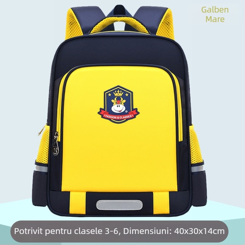 Ghiozdan unisex pentru copii, ultraușor din poliester, cu bretele curbate, model personalizabil, pentru clasele 1-2