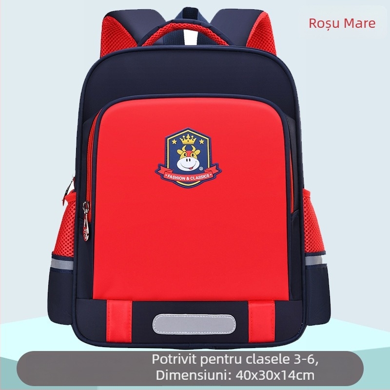 Ghiozdan unisex pentru copii, ultraușor din poliester, cu bretele curbate, model personalizabil, pentru clasele 1-2