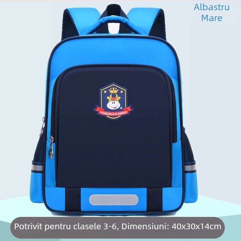 Ghiozdan unisex pentru copii, ultraușor din poliester, cu bretele curbate, model personalizabil, pentru clasele 1-2