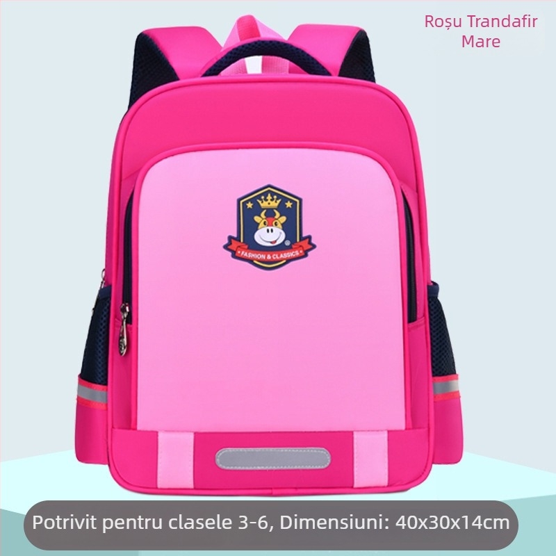 Ghiozdan unisex pentru copii, ultraușor din poliester, cu bretele curbate, model personalizabil, pentru clasele 1-2