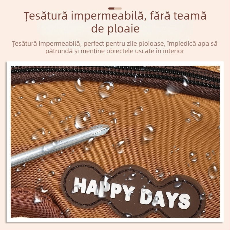 Rucsac din nylon, pliabil, cu bretele arcuate, model anime desen animat, pentru educație școlară