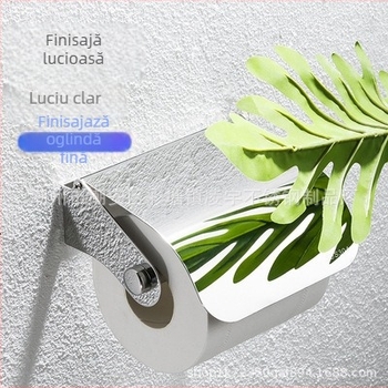 Suport hârtie igienică din oțel inoxidabil 304, montaj fără găuri, finisaj lucios, pentru baie și hotel