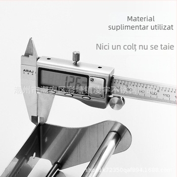 Suport hârtie igienică din oțel inoxidabil 304, montaj fără găuri, finisaj lucios, pentru baie și hotel