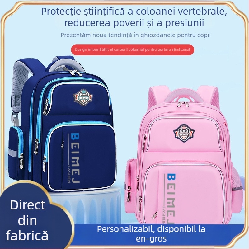 Rucsac școlar pentru copii 6–12 ani, ușor, cu protecție pentru coloana și reducerea încărcăturii, capacitate mare, material Oxford, curele de umăr curbate