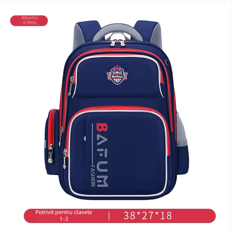 Rucsac școlar pentru copii 6–12 ani, ușor, cu protecție pentru coloana și reducerea încărcăturii, capacitate mare, material Oxford, curele de umăr curbate