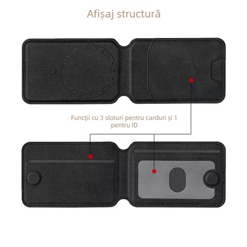 Suport pentru carduri cu aspirație magnetică pentru iPhone 16 – pliabil în două, model Magnetic Suction Card Holder-20