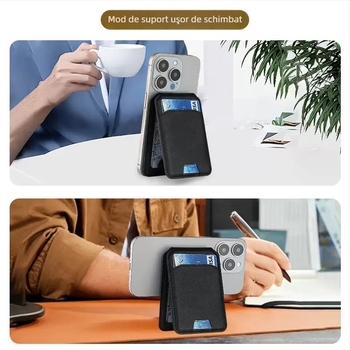 Suport pentru carduri cu aspirație magnetică pentru iPhone 16 – pliabil în două, model Magnetic Suction Card Holder-20
