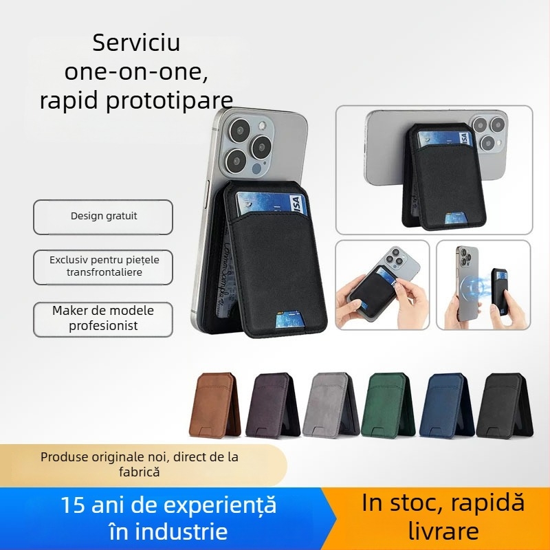 Suport pentru carduri cu aspirație magnetică pentru iPhone 16 – pliabil în două, model Magnetic Suction Card Holder-20