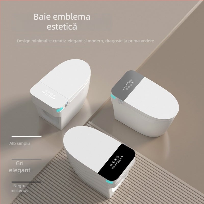 Toaletă inteligentă cu spălare automată, ceramică, temperatură a apei reglabilă, șezut încălzit, reglare presiune apă, spălare 3L, All-in-One, Modelul 701