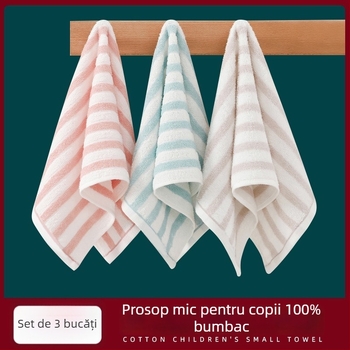 Prosop de față din bumbac pentru copii, absorbant și moale (Material: bumbac; Fir: 100d; Țesătură: Plain weave; Greutate: sub 50 g; Categoria: prosop/față)