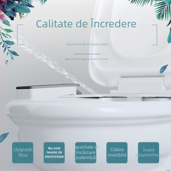 Capac de bidet pentru toaletă, neelectric, cu duză reglabilă, control al presiunii apei, duză auto-curățitoare, potrivire universală (EB7200)