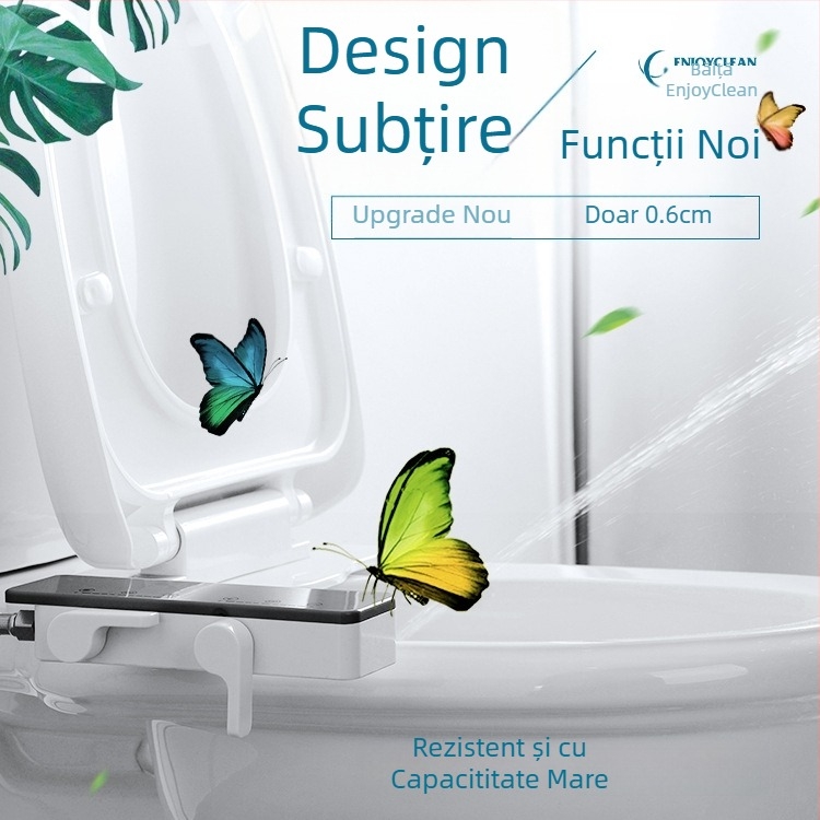 Capac de bidet pentru toaletă, neelectric, cu duză reglabilă, control al presiunii apei, duză auto-curățitoare, potrivire universală (EB7200)