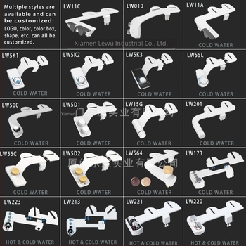 Duș pentru bidet cu spray dublu cald și rece, ultra-subțire, nu necesită electricitate, instalare simplă, distanța găurilor reglabilă 136-200 mm, model 2110, ABS