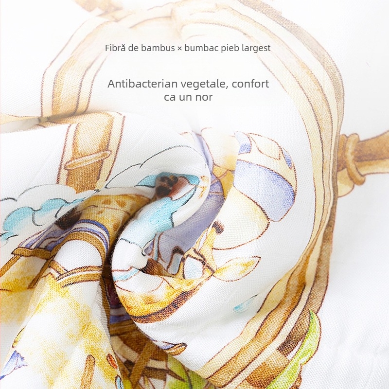 Prosop pătrat pentru bebeluși din fibre de bambus, model desenat de tip cartoon, absorbent pentru sugari și copii 0–6 ani