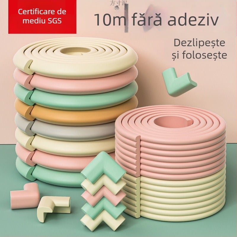 Protecție colț masă pentru copii — fără adeziv, sigur pentru bebeluți, margine moale a mesei și a pereților