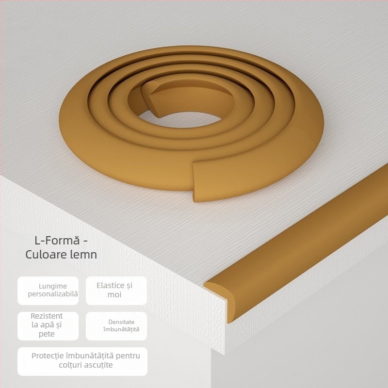 Protecție colț masă pentru copii — fără adeziv, sigur pentru bebeluți, margine moale a mesei și a pereților