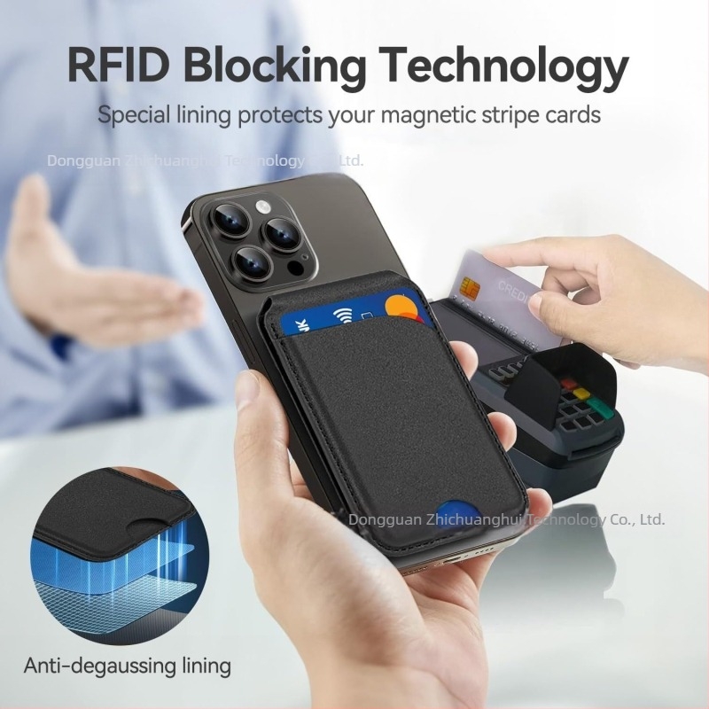 iPhone 17 Pro - Portofel magnetic pentru carduri cu MagSafe, ax rotativ, suport pentru unghiuri multiple, protecție RFID