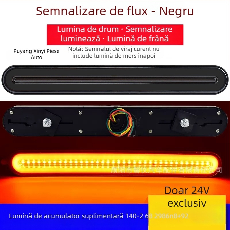 Lampă LED spate pentru camion – Modelul 140-2, canal de ghidare a luminii, lumină de mers înapoi și lampă de frână