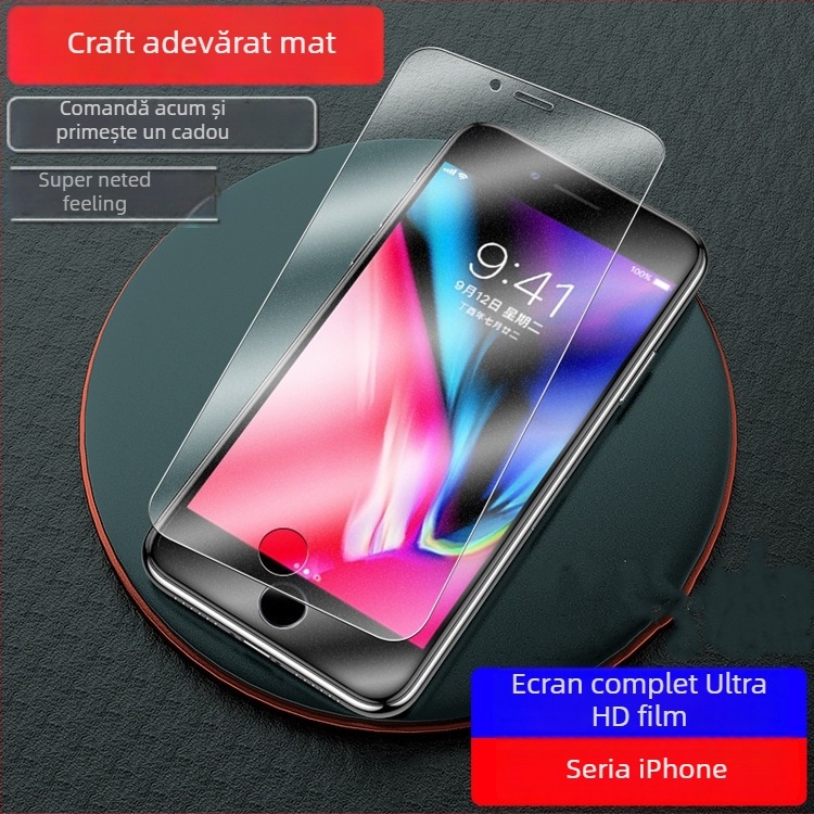 Jamie folie din sticlă temperată pentru ecranul frontal iPhone 7 – Finisaj mat, Claritate HD, Anti-amprente, Auto-reparare