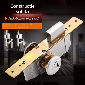 Încuietoare de ușă din aliaj de aluminiu BF-A121, Material: aliaj zinc/aluminiu, Potrivit pentru uși din aliaj de aluminiu, Finisare: placare electrolitică