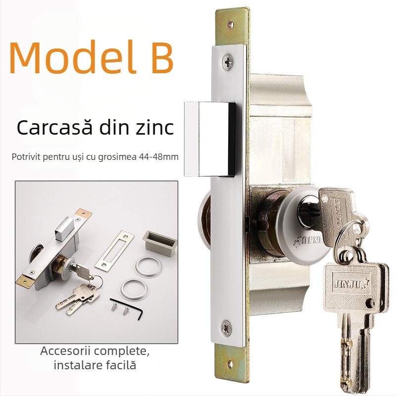 Încuietoare de ușă din aliaj de aluminiu BF-A121, Material: aliaj zinc/aluminiu, Potrivit pentru uși din aliaj de aluminiu, Finisare: placare electrolitică