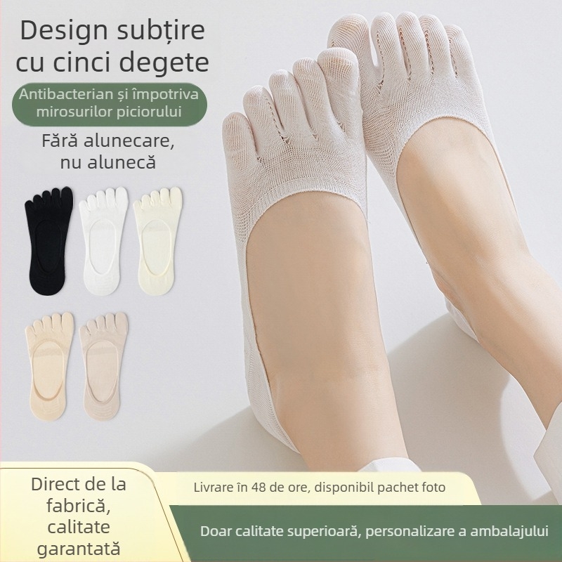 Șosete cu degete pentru femei, bumbac 70–80%, uscare rapidă, respirante, antibacteriene, cu degete separate