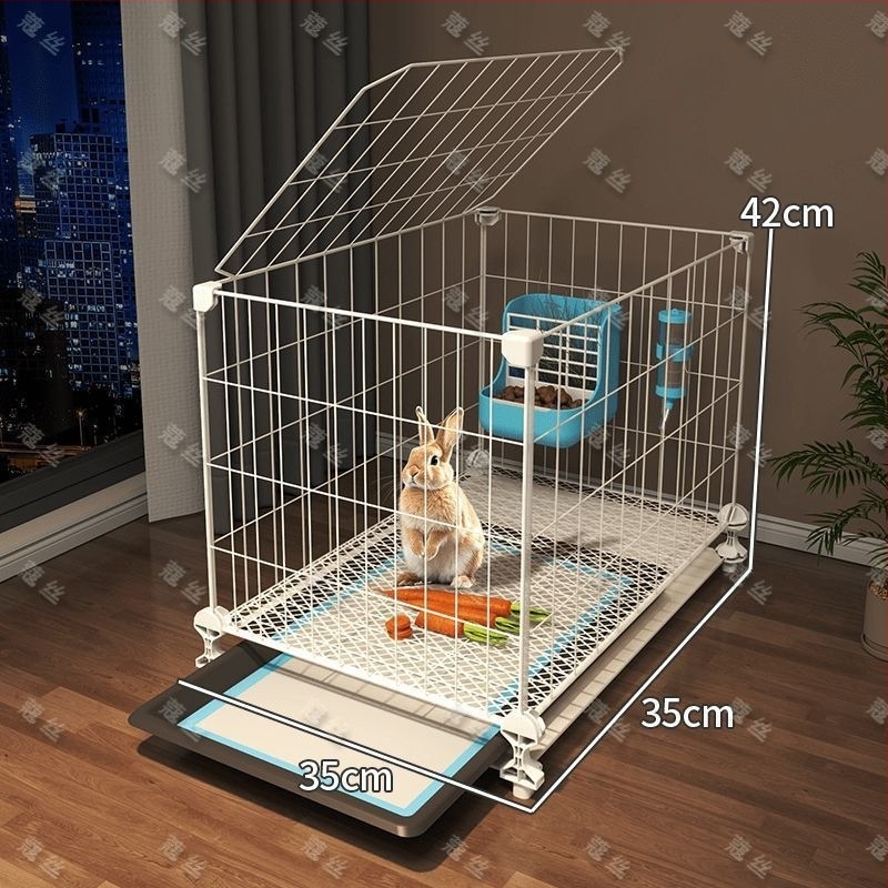 Cușcă pentru iepuri cu toaletă integrată pentru urină, spațiu interior mare pentru animale de companie (iepuri, porcușori de Guinea și hamsteri) — plastic, cușcă pentru animale de companie, personalizare directă din fabrică pentru comerțul cross-border, su