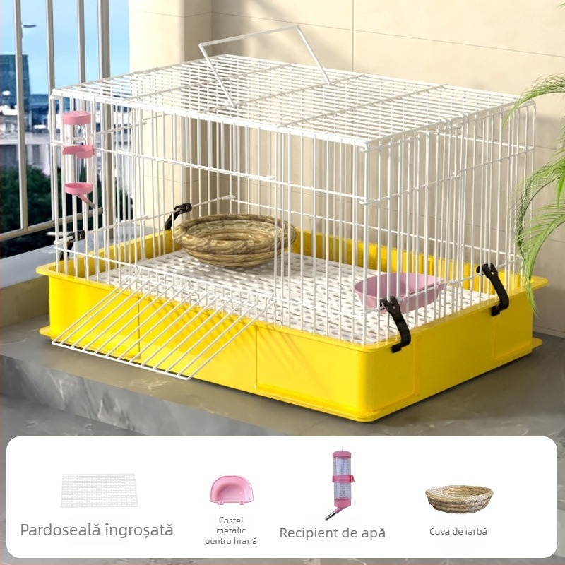 Cușcă din lemn pentru iepuri, pentru interior, design cuib, anti-urină