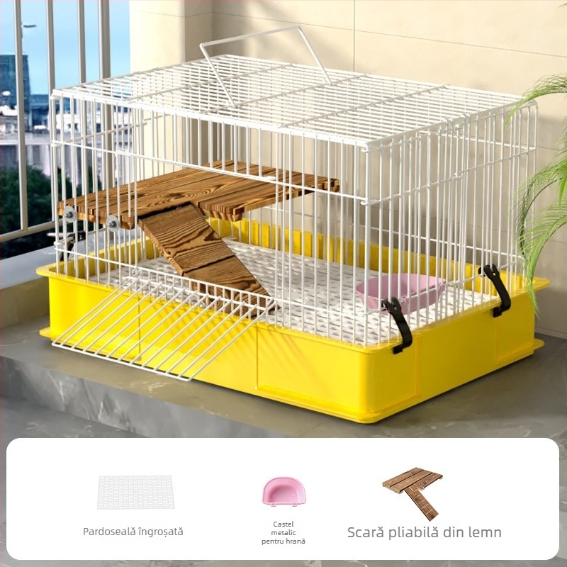 Cușcă din lemn pentru iepuri, pentru interior, design cuib, anti-urină