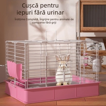 Cușcă pentru iepuri, interior, extra-large, protecție anti-stropire, proiectată special pentru iepuri.