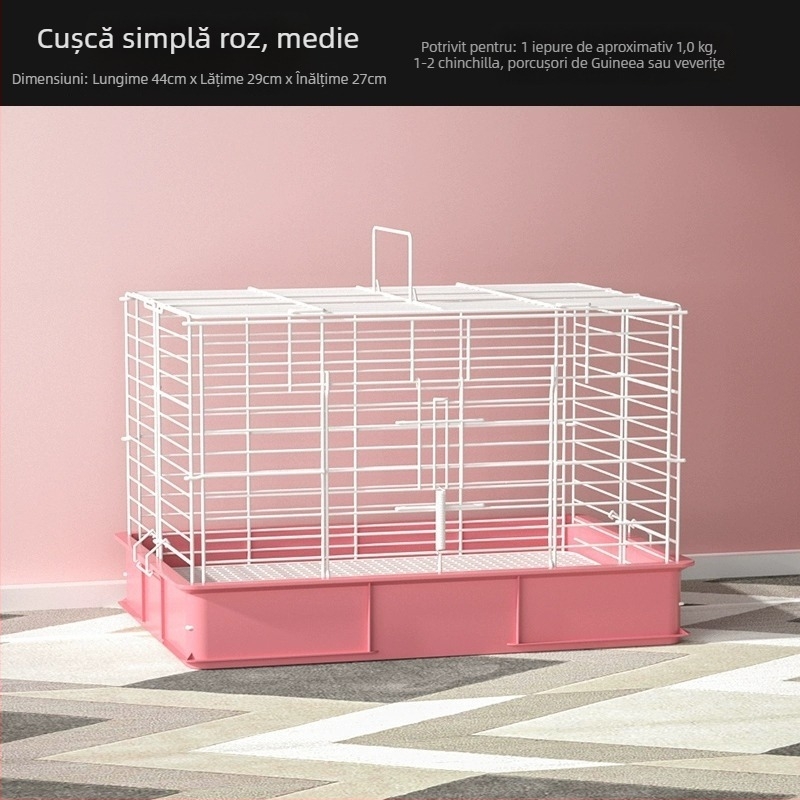 Cușcă pentru iepuri, interior, extra-large, protecție anti-stropire, proiectată special pentru iepuri.