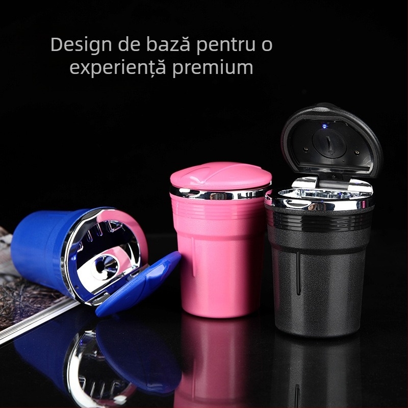 Fire Wheel LED scrumieră auto cu capac, din plastic, detașabilă și lavabilă, logo imprimat, etichetare privată disponibilă