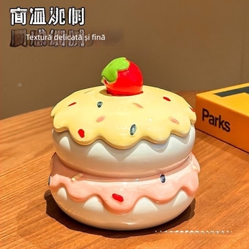 Cenușar ceramic cu capac, sculptat, pentru decor de sufragerie — HL1023460927