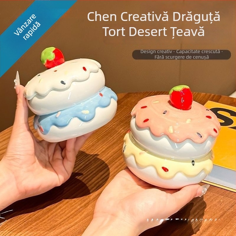 Cenușar ceramic cu capac, sculptat, pentru decor de sufragerie — HL1023460927