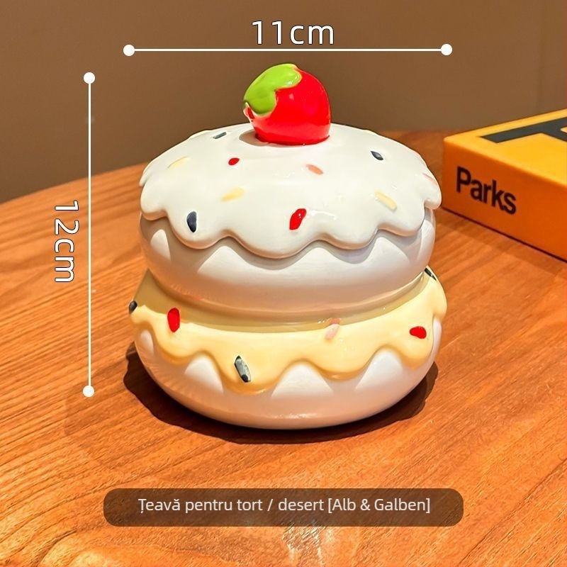 Cenușar ceramic cu capac, sculptat, pentru decor de sufragerie — HL1023460927