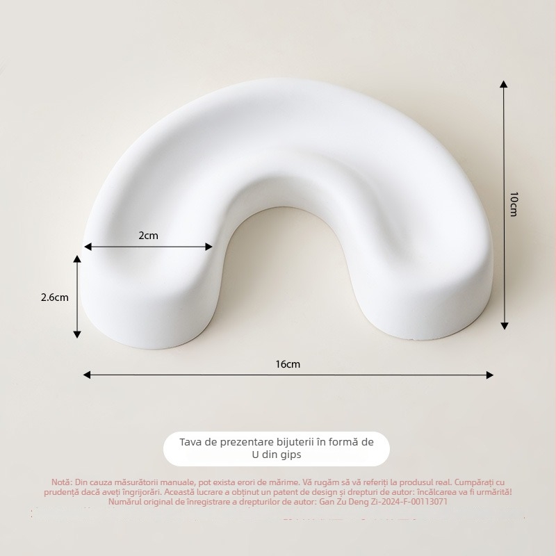 Suport de expunere bijuterii – tavă de gips pentru inele, stil INS, pentru fotografierea bijuteriilor, Light and shadow stars