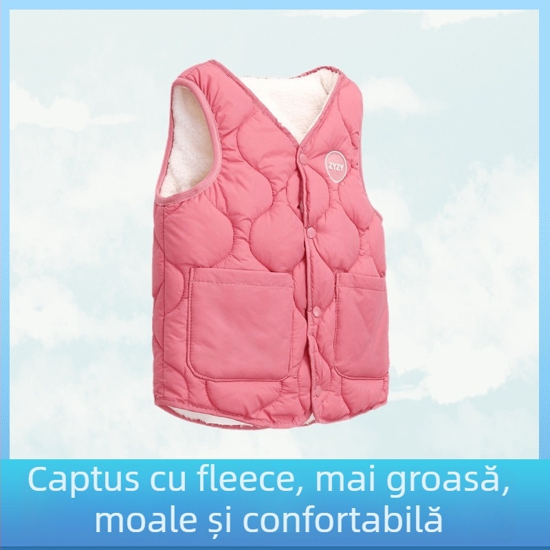 Veste pentru copii, căptușită cu fleece, două fețe, țesătură din blană de iepure, pentru nou-născuți 0–1 an, primăvara 2024