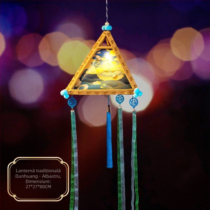 Kit DIY de felinar triunghiular, stil cartoon chinezesc clasic, panouri fonoabsorbante; execuție mecanică și manuală