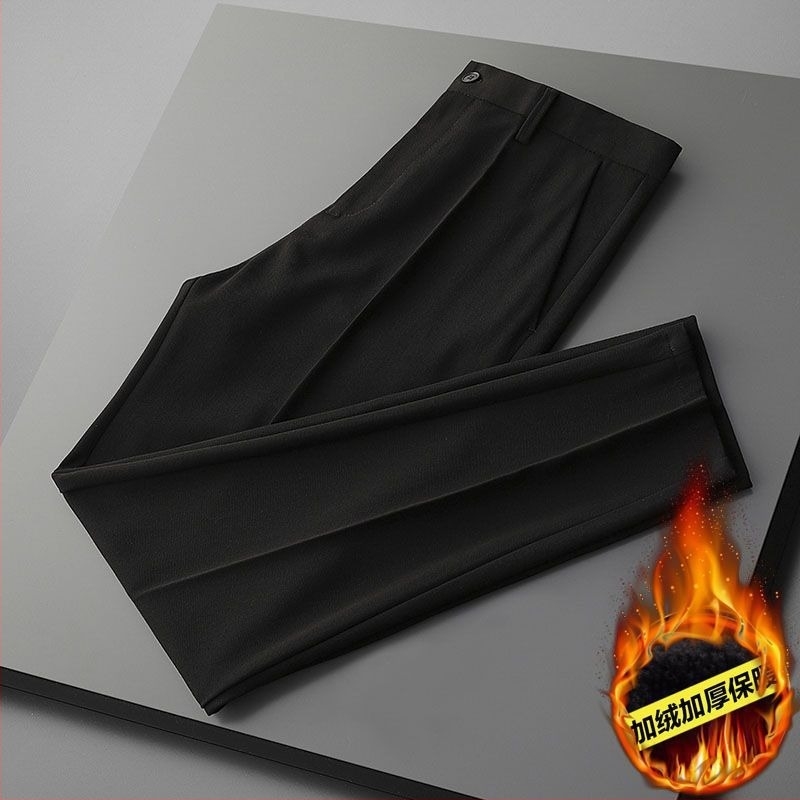 Pantaloni eleganți pentru bărbați – croială Slim, drepti, poliester 90%, amestec sintetic, elasticitate ușoară, primăvară–toamnă, stil business formal