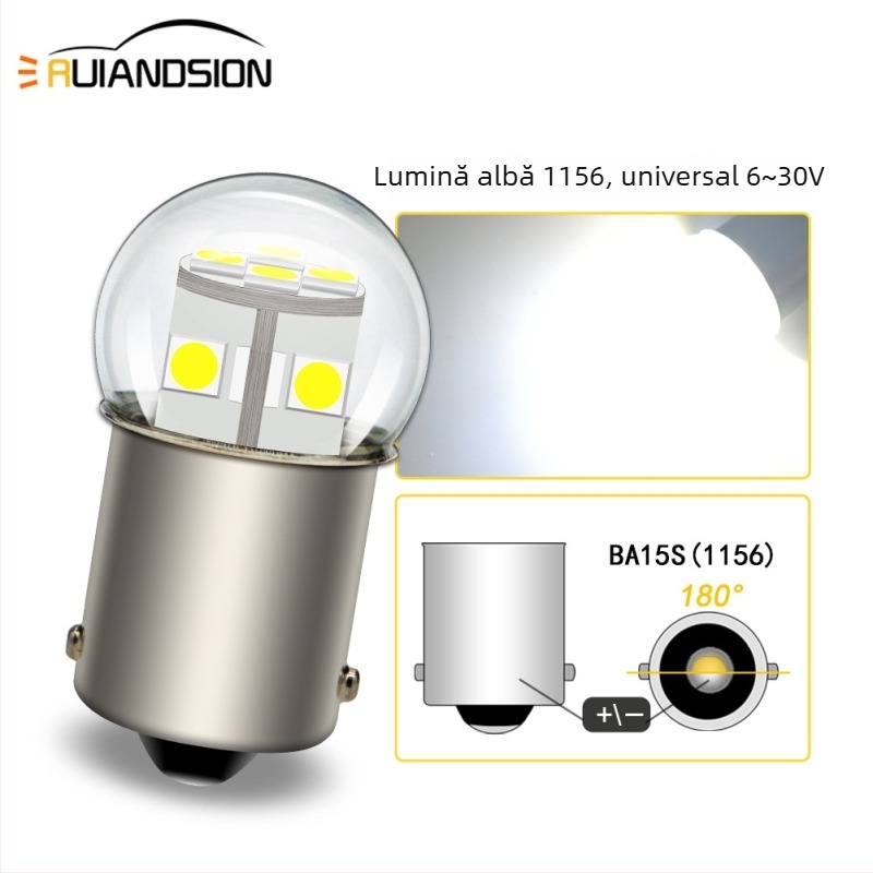 Lampă LED auto pentru semnalizare la viraj și mers înapoi, 3030×12 LED, model 1156/1157, 12V, 6W, 6500K