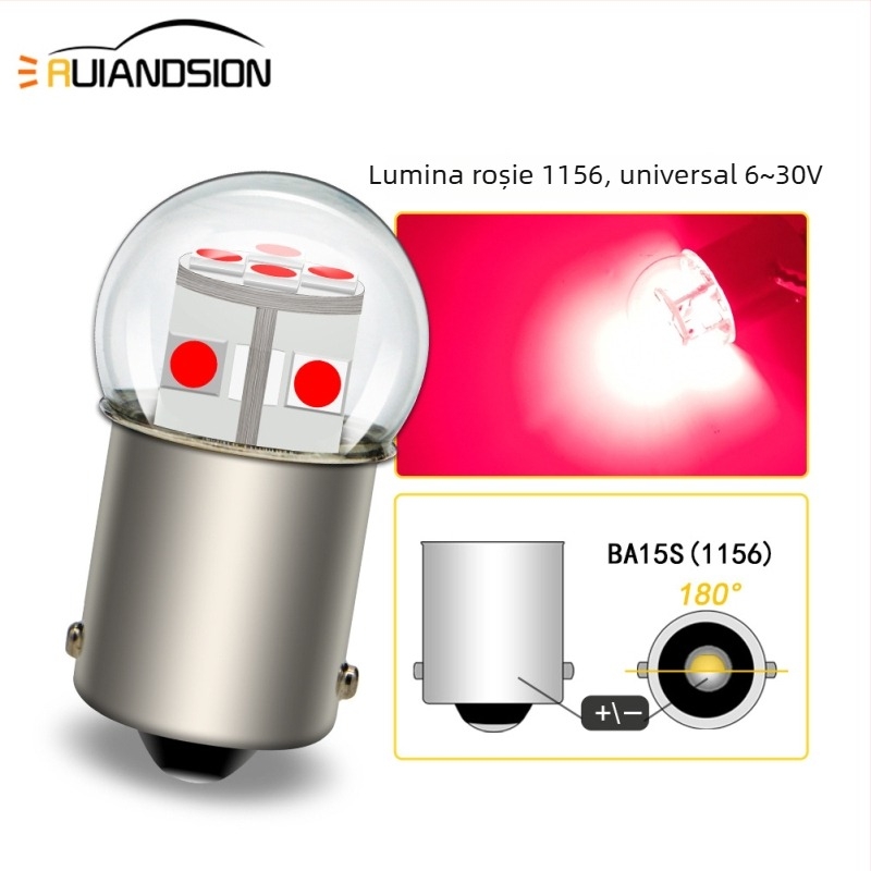 Lampă LED auto pentru semnalizare la viraj și mers înapoi, 3030×12 LED, model 1156/1157, 12V, 6W, 6500K