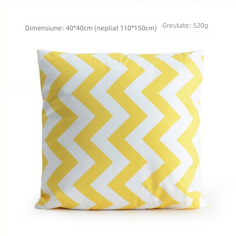 Grace Pernă și Pătură cu Model Geometric, Dual-Use, Cu husă de pernă