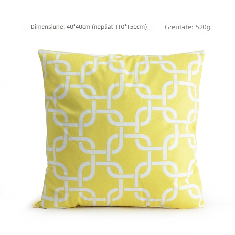 Grace Pernă și Pătură cu Model Geometric, Dual-Use, Cu husă de pernă