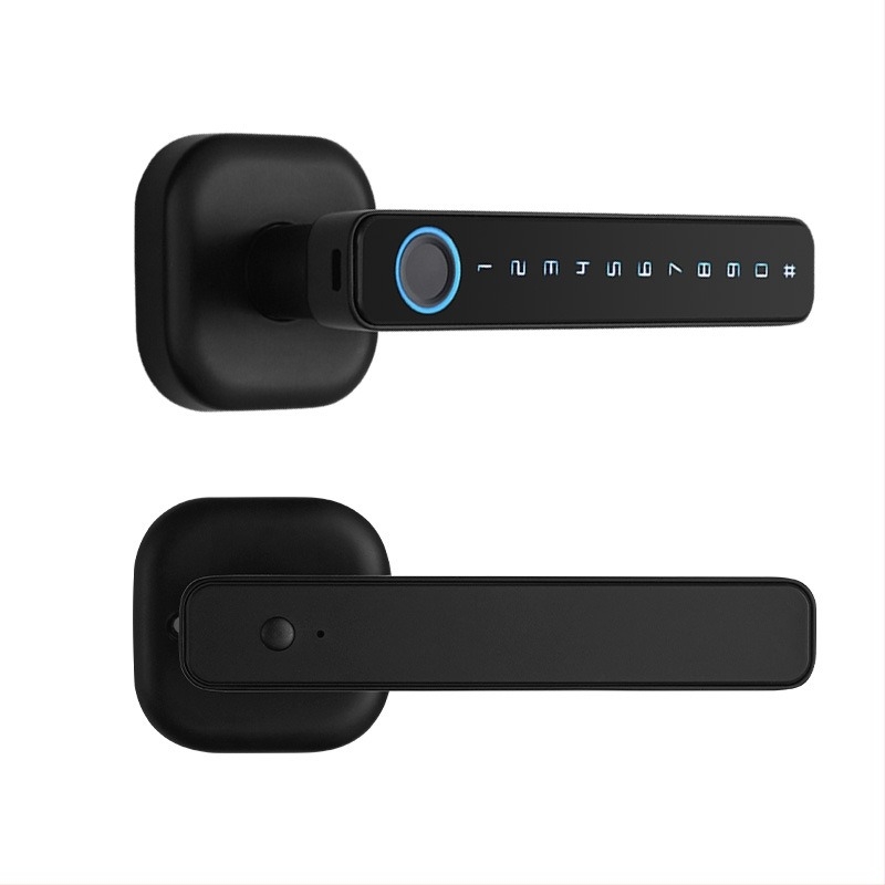 ușă electronică inteligentă cu amprentă digitală și parolă – Model B3; capacitate amprentă 50; timp de scanare <0,5 s; FAR 0,0001%; FRR 0,001%; alimentare DC