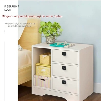  Încuietoare pentru sertar cu amprentă, model B-P-02S4; capacitate 20 de amprente; timp de scanare <0,3 s; FAR <0,002%; baterie reîncărcabilă 800 mAh.