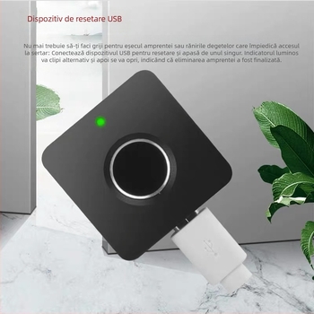  Încuietoare pentru sertar cu amprentă, model B-P-02S4; capacitate 20 de amprente; timp de scanare <0,3 s; FAR <0,002%; baterie reîncărcabilă 800 mAh.