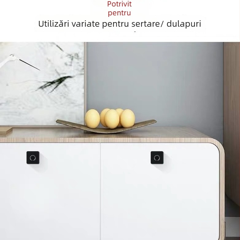  Încuietoare pentru sertar cu amprentă, model B-P-02S4; capacitate 20 de amprente; timp de scanare <0,3 s; FAR <0,002%; baterie reîncărcabilă 800 mAh.